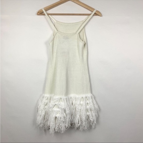 JoosTricot X REVOLVE Chalk Linen Fringe Mini Dress Cream Small - Picture 5 of 6